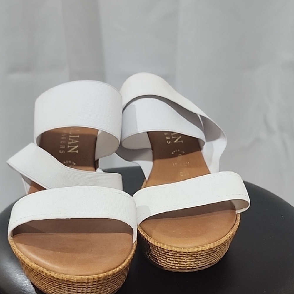 Italian Shoemakers White Platform Sandals